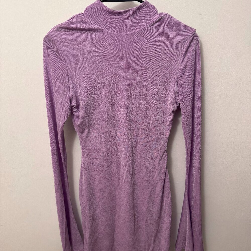 Lucy in the Sky Lavender Bodycon High Neck Mini Dress